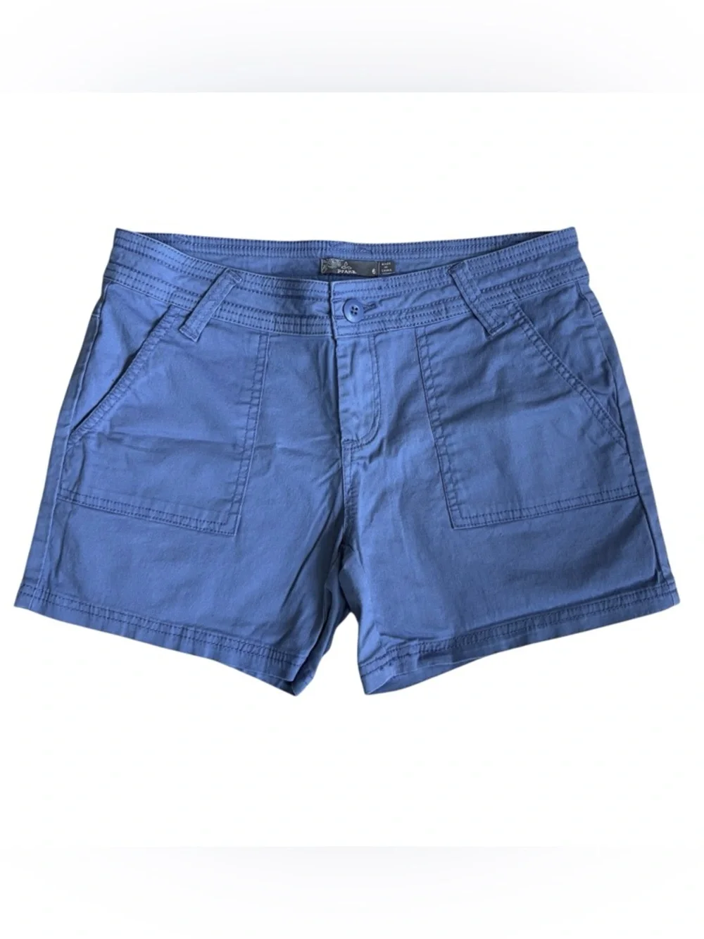 Prana Women’s Sz 6 Blue Halle Stretch Cotton Twill Cargo Shorts - Picture 2 of 12